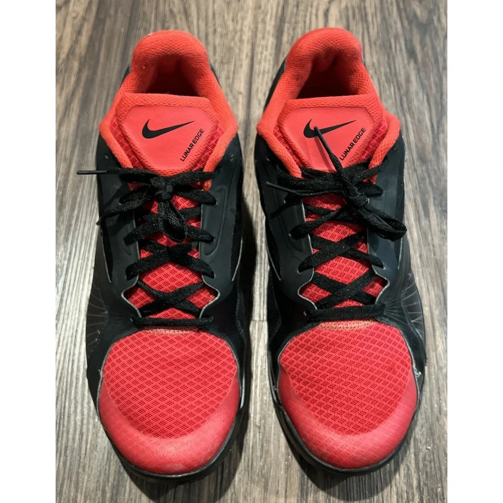 Nike Mens Lunar Edge 553682-600 Black/red Running Shoes Sneakers Size 10